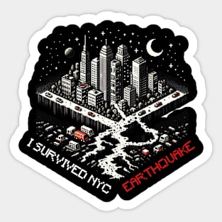 i survived the nyc earthquake pixel Sticker